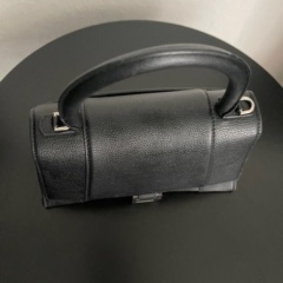 BALENCIAGA HOURGLASS SMALL BAG BLACK GRAIN LEATHER - Picture 9 of 9